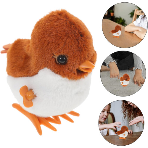 Παιχνίδι για αγόρια και κορίτσια Wind up Animal Model Soft and Fluffy Sparrow Toy 2