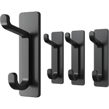 Self Adhesive Hooks, Extra Sticky and Strong, Hanging up to 6KG, Heavy Duty Stick on, No-Nail Hook for Back of Door, Bl