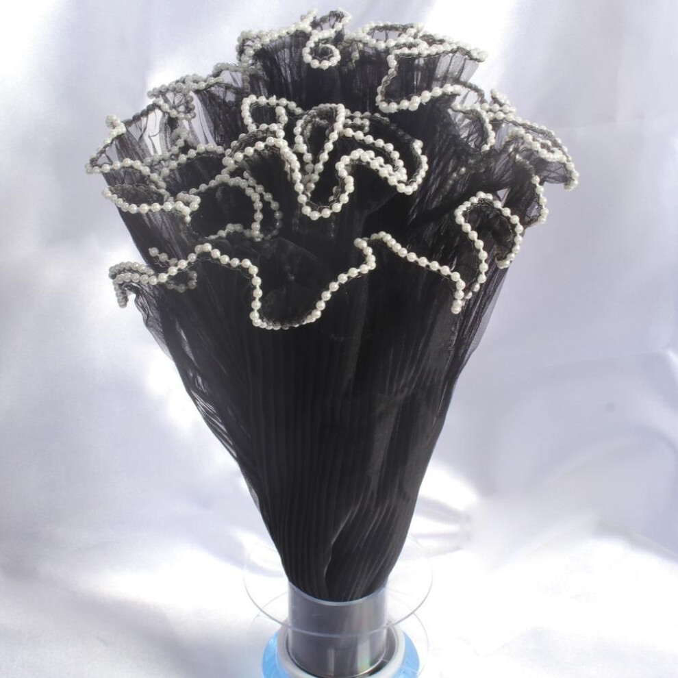 (black) Handmade Bouquet Flower Wrapping Cloth Pearl Lace Gift Packaging Paper  For Valentine's Day Wedding