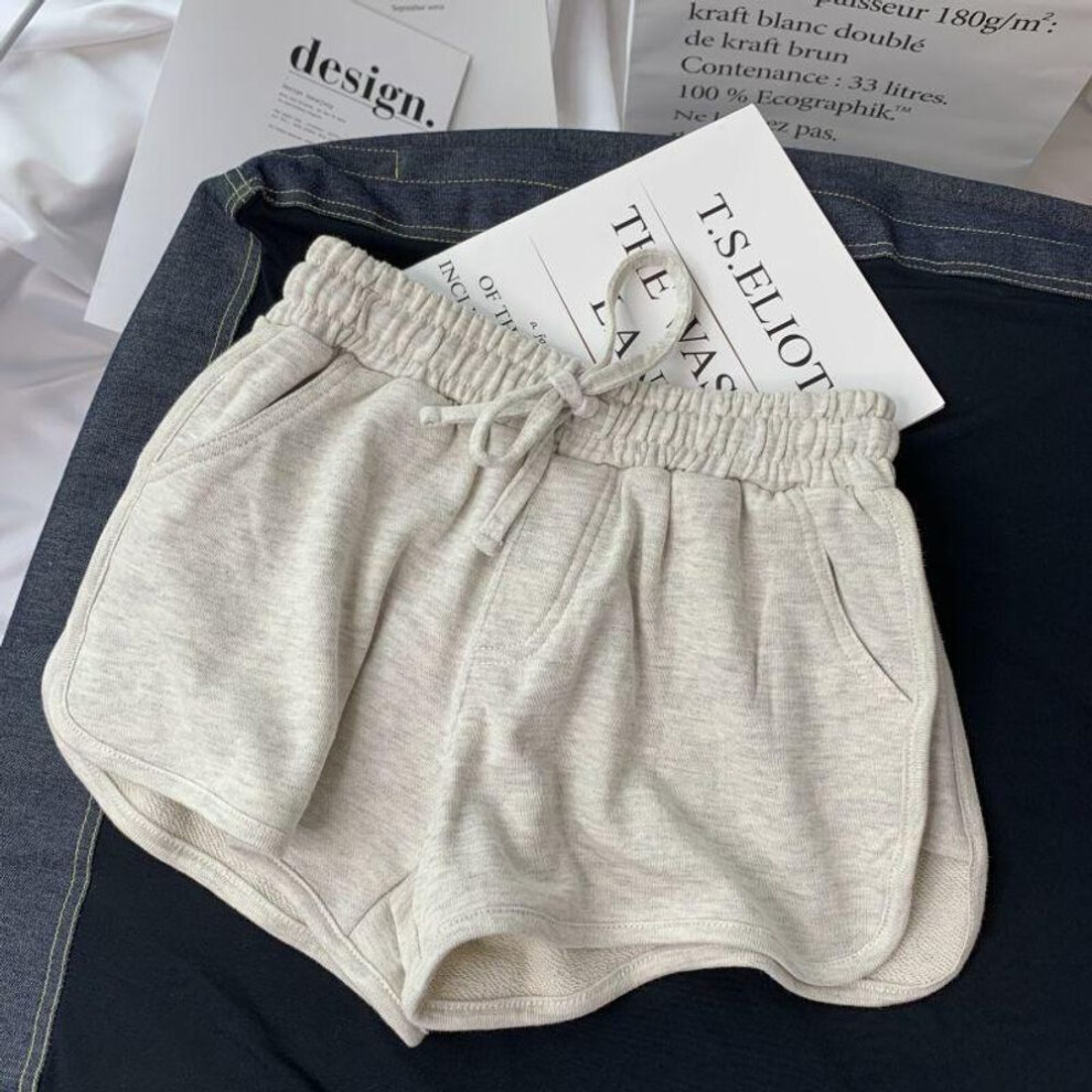(light grey, S) Women's 3/4 Yoga Pants - Casual Daily Wear, Home Shorts & Sport Leggings For Spring/summer