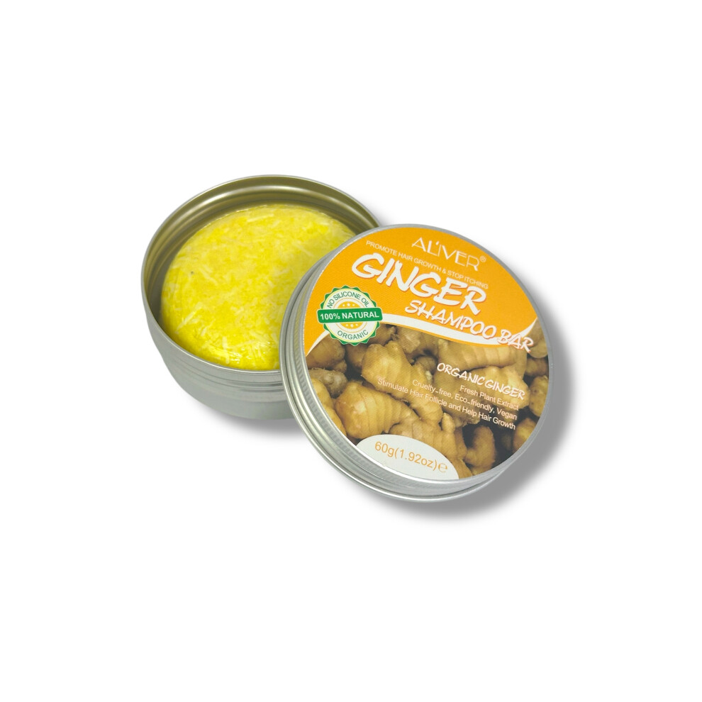 Aliver Organic Ginger Shampoo Bar - 100% Natural And Vegan