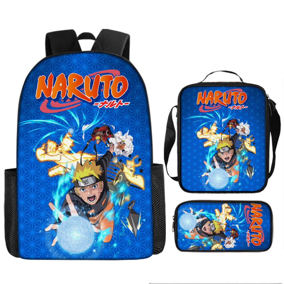 (Style 20, 17-inch backpack) New Naruto elementary schoolbag Naruto cartoon schoolbag three-piece backpack crossbody bag pen bag-image-OPC-PGM5VBT-NEW