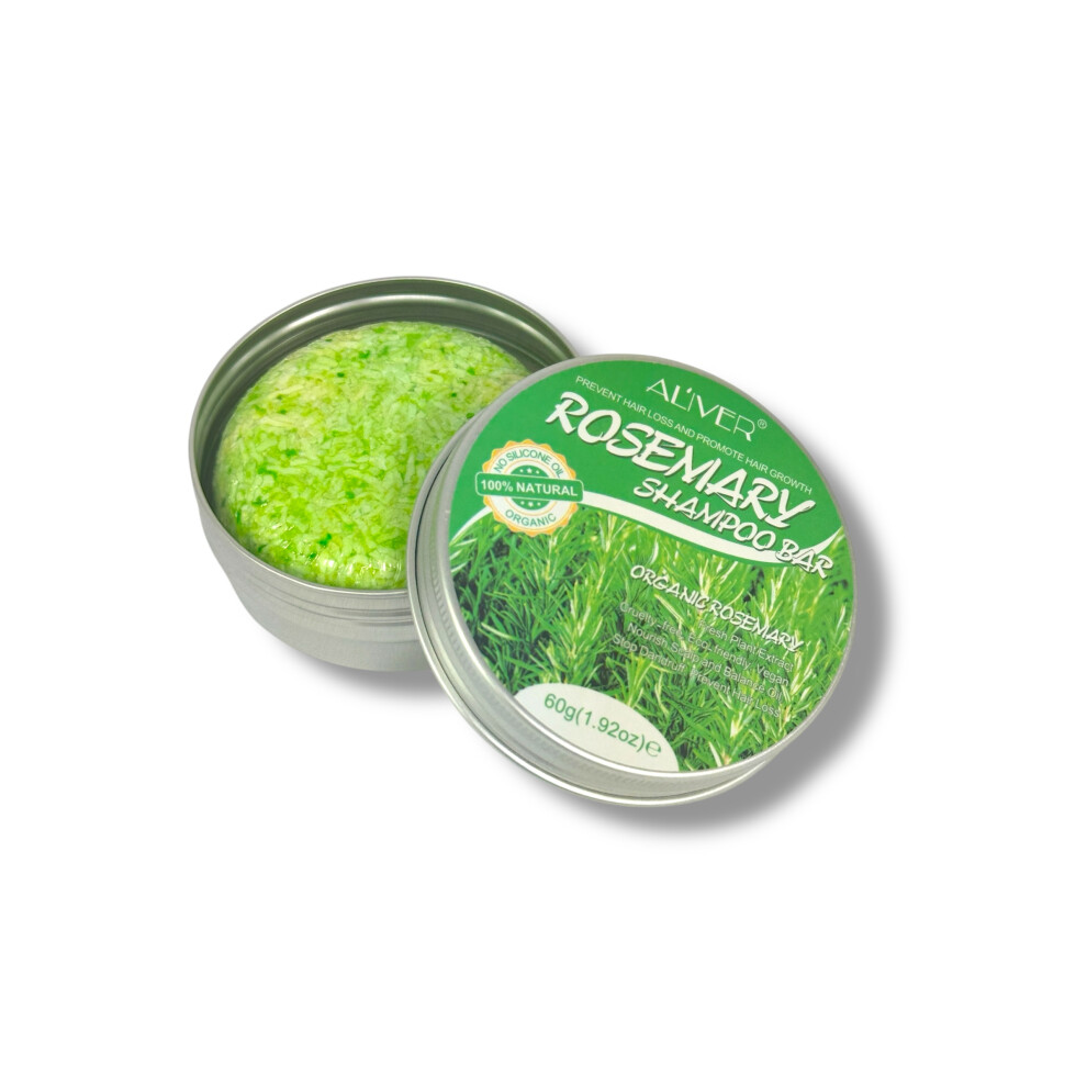 Aliver Organic Rosemary Shampoo Bar - For Hair That Grows Stronger, Naturally