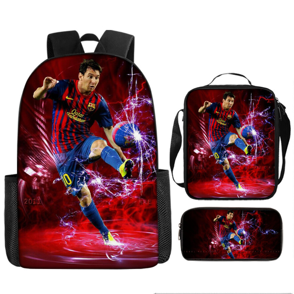 (Style 21, Three-piece set) New Messi schoolbag pencil bag MESSI football youth digital printed backpack crossbody bag pencil bag-image-OPC-PGM5WJ7-NEW