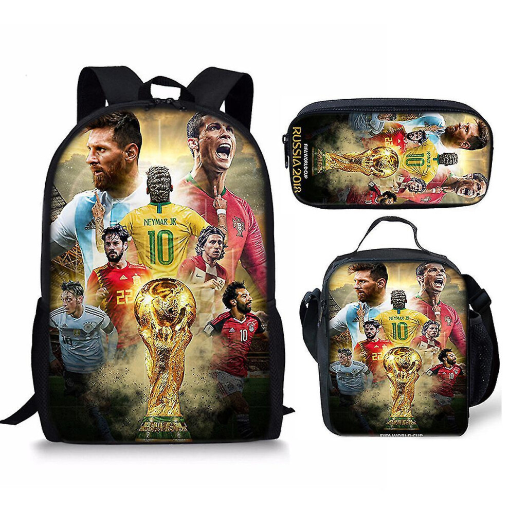 (Style 24, 17-inch backpack) New Messi schoolbag pencil bag MESSI football youth digital printed backpack crossbody bag pencil bag-image-OPC-PGM5WJD-NEW