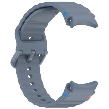 Watch Strap for Samsung Galaxy Watch 7 Silicone Watch Band Wave Pattern Line Colorful Buckle (Official Blue)