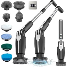 Leebein Electric Spin Scrubber, Upgraded Electric Scrubber for Cleaning, Spin Scrubber with Long Handle & 8 Replaceable