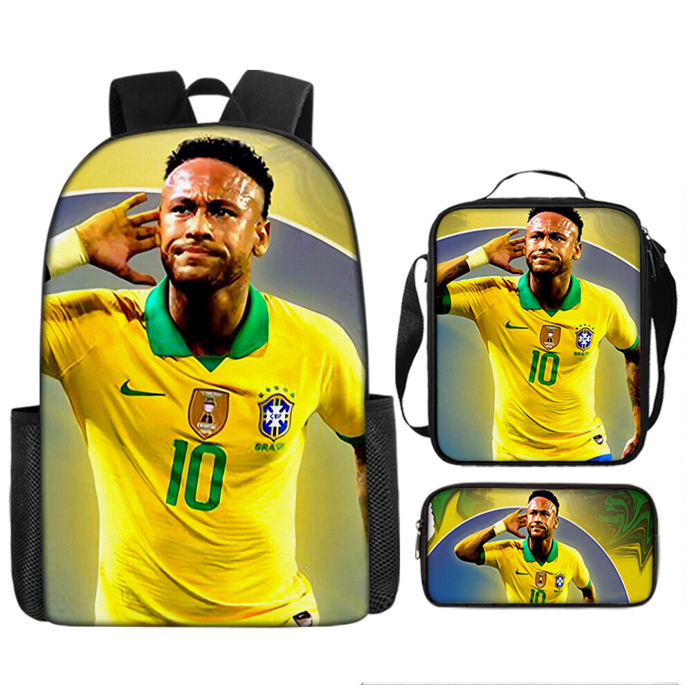 (Style 29, Three-piece set) New Neymar World Cup Pattern Student Backpack Brazil Football Star Neymar School Backpack Pencil Bag-image-OPC-PGM5WP8-NEW