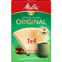 Melitta Original Coffee Filters, 80 per Box, Size 1x4, For Filter Coffee Machines, Natural Brown