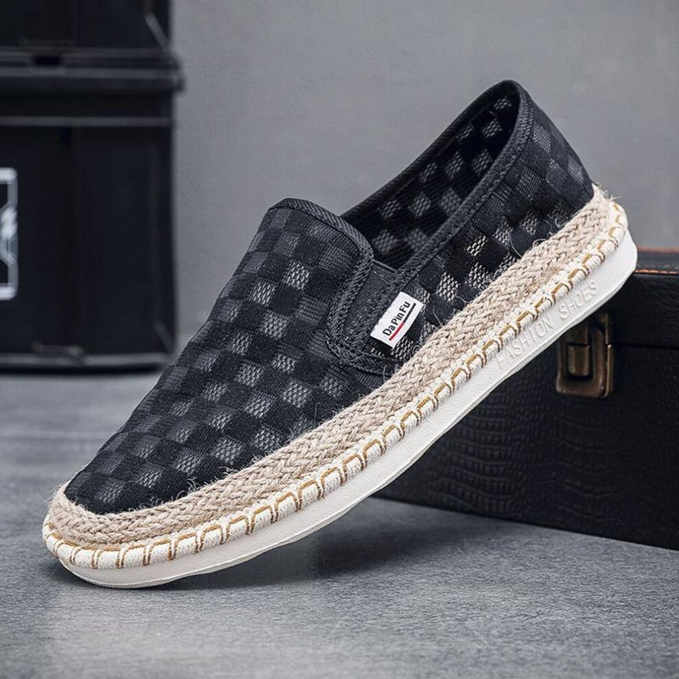 (black, 41) Men Shoes Sneakers Male Mens Casual Shoes Espadrilles Tenis Luxury Canvas Boat Driving Shoes Race Shoes Fashion Loafers Flats Moccasins Shoes For Men