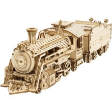 Robotime Steam Train Car 3D Puzzle Wooden Model Kit for Adult to Build
