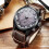 (Coffee) Retro Mens Quartz Watch Leather Strap Date Military Wristwatch 3