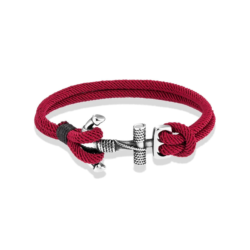 (23cm, SCM1764) Mens Anchor Bracelets Double Strand Nautical Survival Rope Bracelet-image-OPC-PGM5YXX-NEW