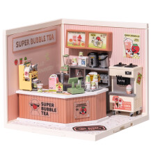 Robotime DIY Mini House Super Store Dollhouse Double Joy Bubble Tea
