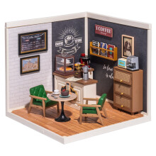 Robotime DIY Mini House Super Store Dollhouse Daily Inspiration Cafe