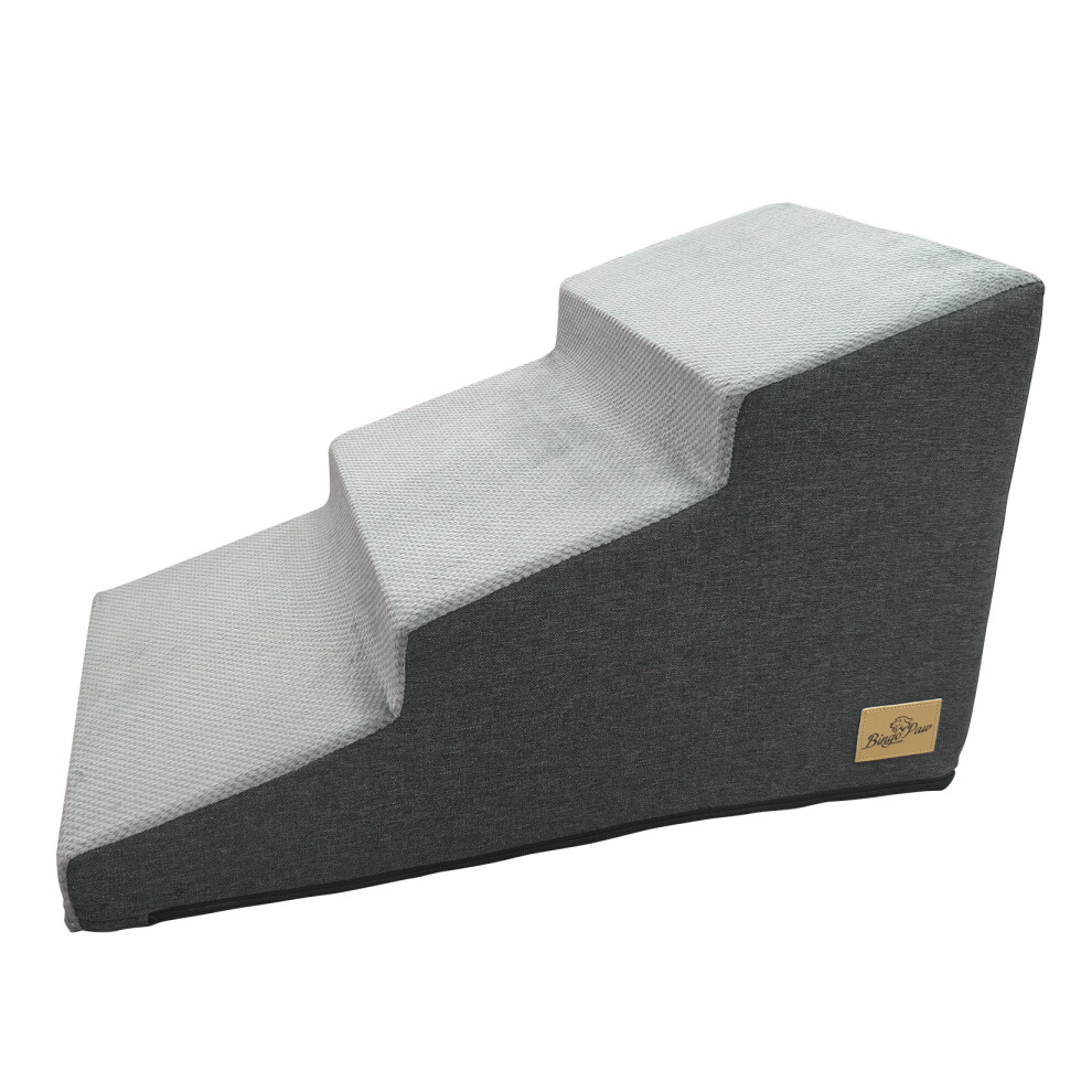 Bingopaw 3 Steps Pet Dog Stairs For High Beds And Sofa Sponge Foam Dog Steps