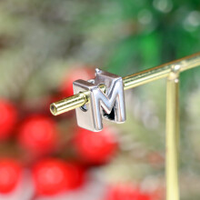 S926 Silver Letter Bead Letter M and Butterfly pandora style