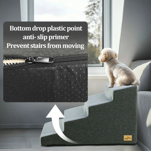 Bingopaw 4 Steps High-Density Foam Dog Steps Ramp Stairs for High Bed 2