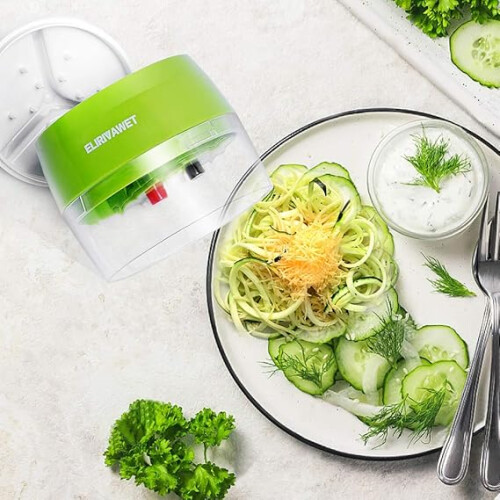 8.5cm Handheld Spiralizer Vegetable Slicer 4 in 1 Veggie Spiral Cutter