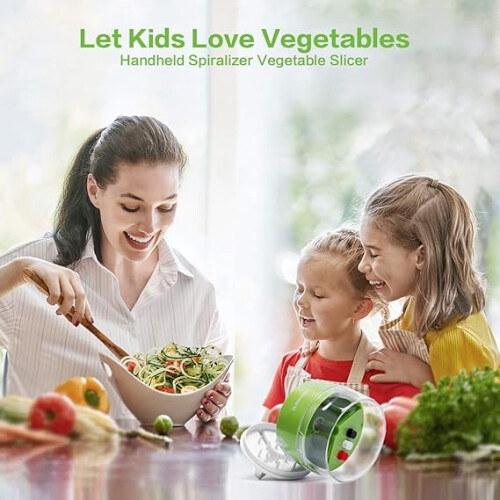 8.5cm Handheld Spiralizer Vegetable Slicer 4 in 1 Veggie Spiral Cutter 1