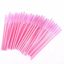 100 Pcs Pink Disposable Mascara Wands Eyelash Brushes Brow Lash Extension Spoolie Applicator
