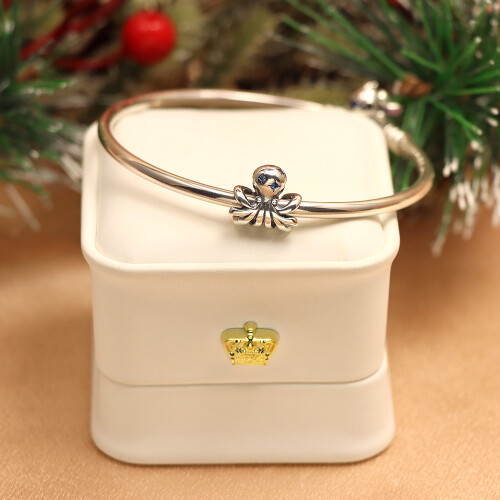 S925 Silver Ocean-Inspired Octopus Bead DIY Charm Pandora Style 1