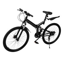 26 Inch Folding Mountain Bike 21-Speed MTB Titanium Alloy Frame