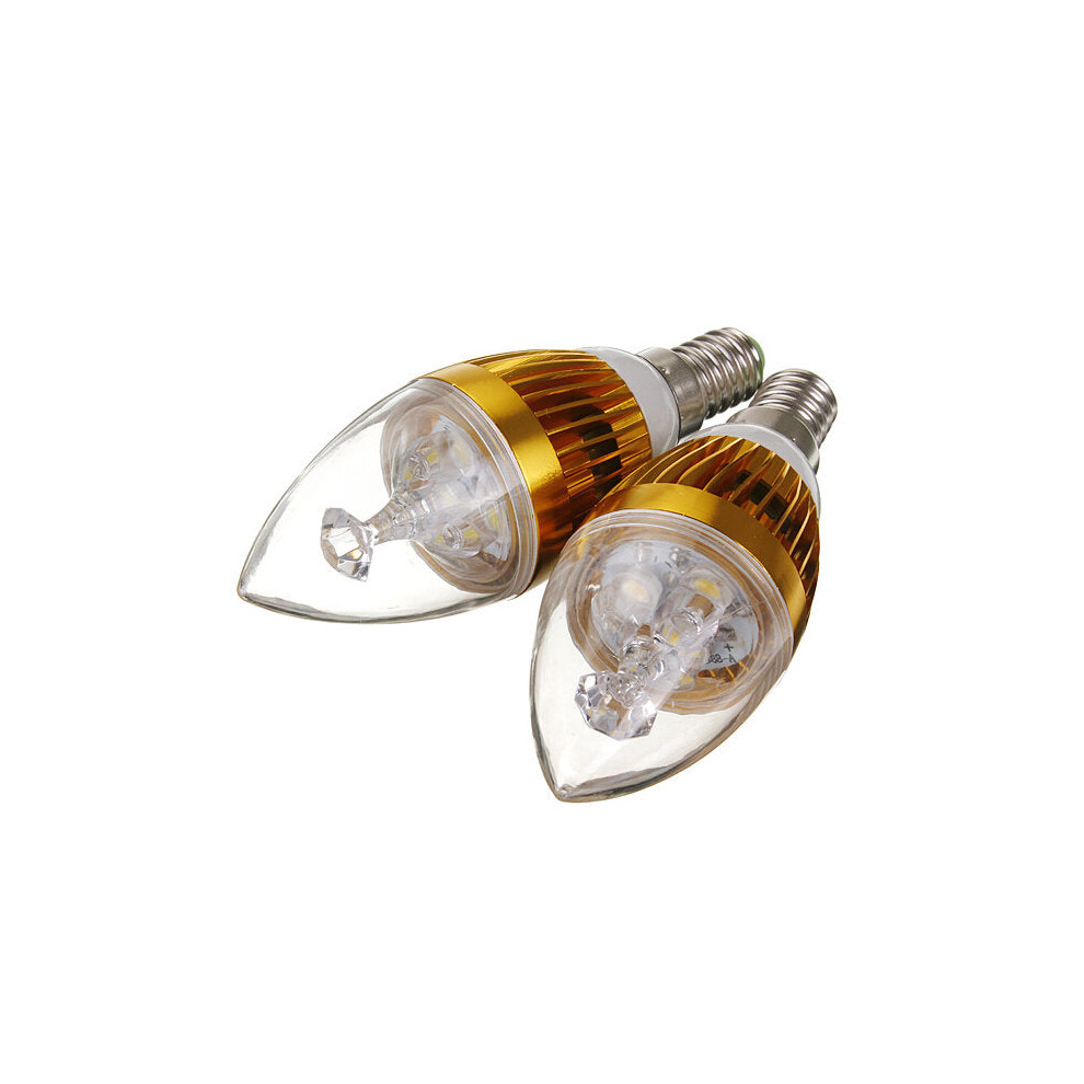 Dimmable E14 3W 3 LED Cool White LED Candle Light Bulb 220V