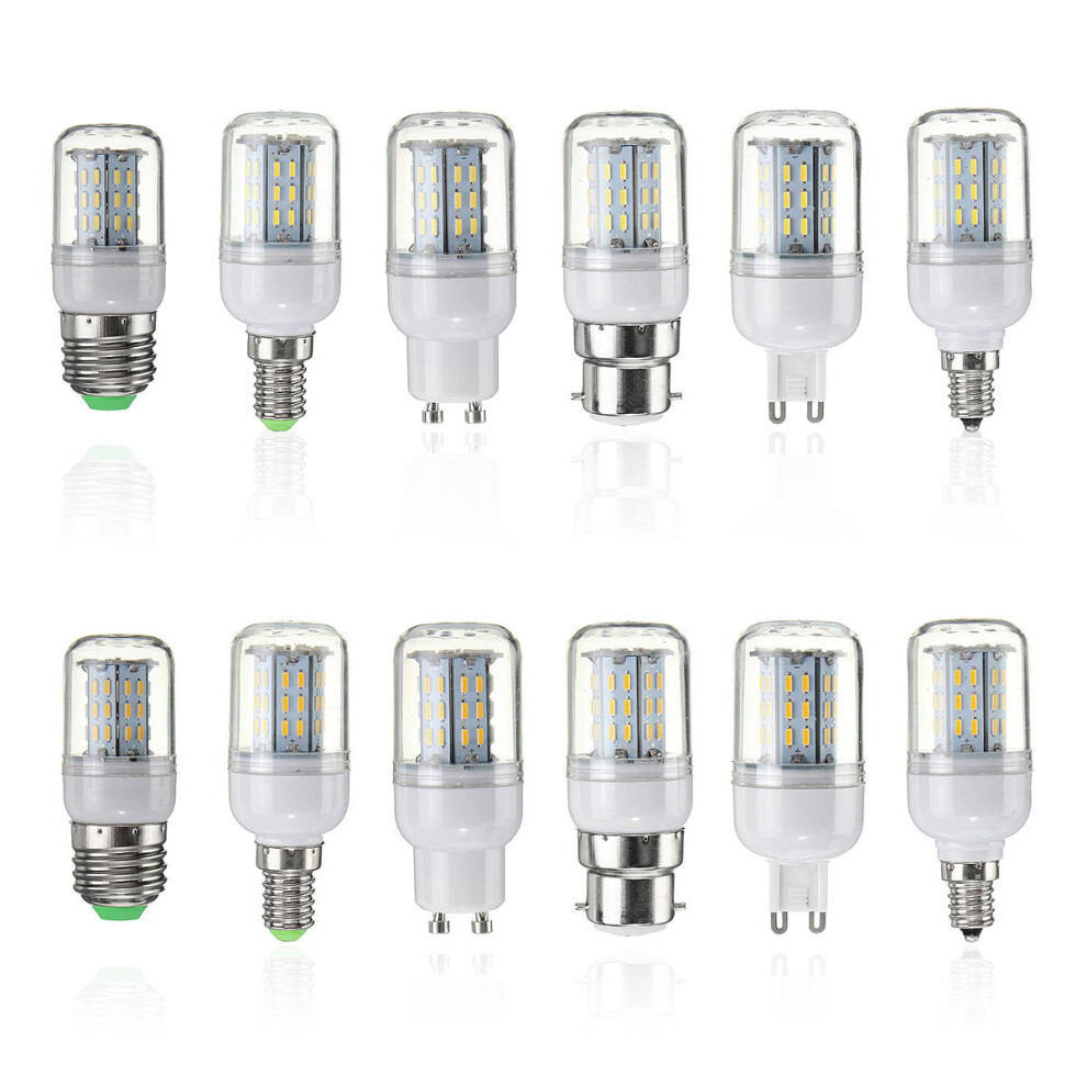 (Warm White, B22) Dimmable 4W E27 E14 E12 G9 GU10 B22 4014 SMD LED Corn Light Bulb Lamp AC220V