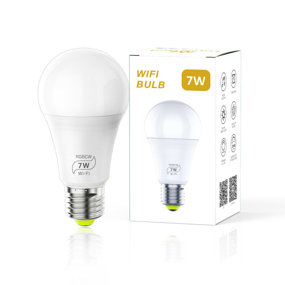 (3pcs) 1/2/3Pcs 7W E27 WiFi Smart Light Bulb Dimmable APP Voice Control LED Lighting Bulb Smartphone Control Multicolor Changing Lights Bulbs Home Dec-image-OPC-PGM6C9C-NEW