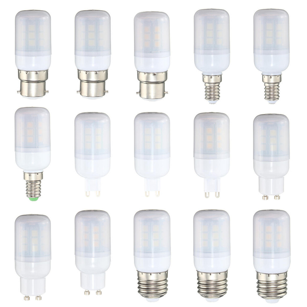 (Natural White, B22) E27 E14 B22 G9 GU10 3W 27 SMD 5050 LED Pure White Warm White Natural White Cover Corn Bulb AC220V
