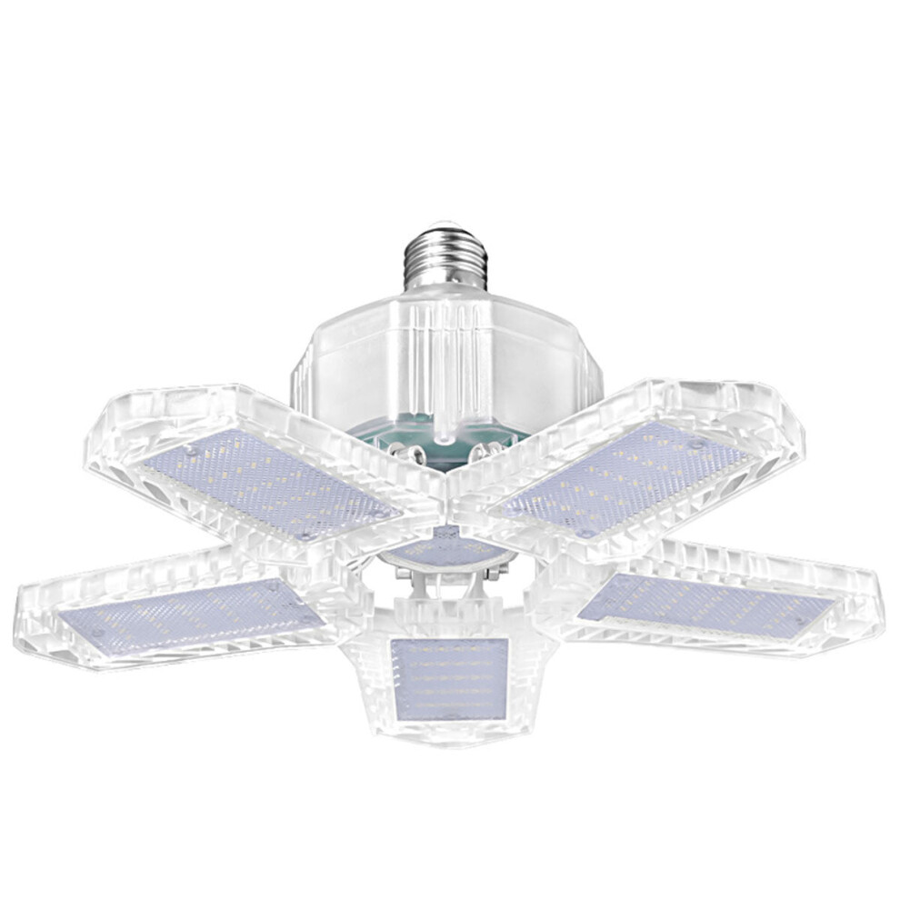 (Transparent) E27/E26 LED Bulb Super Bright Foldable Garage Light Fan Blade Ceiling Lamp 100W