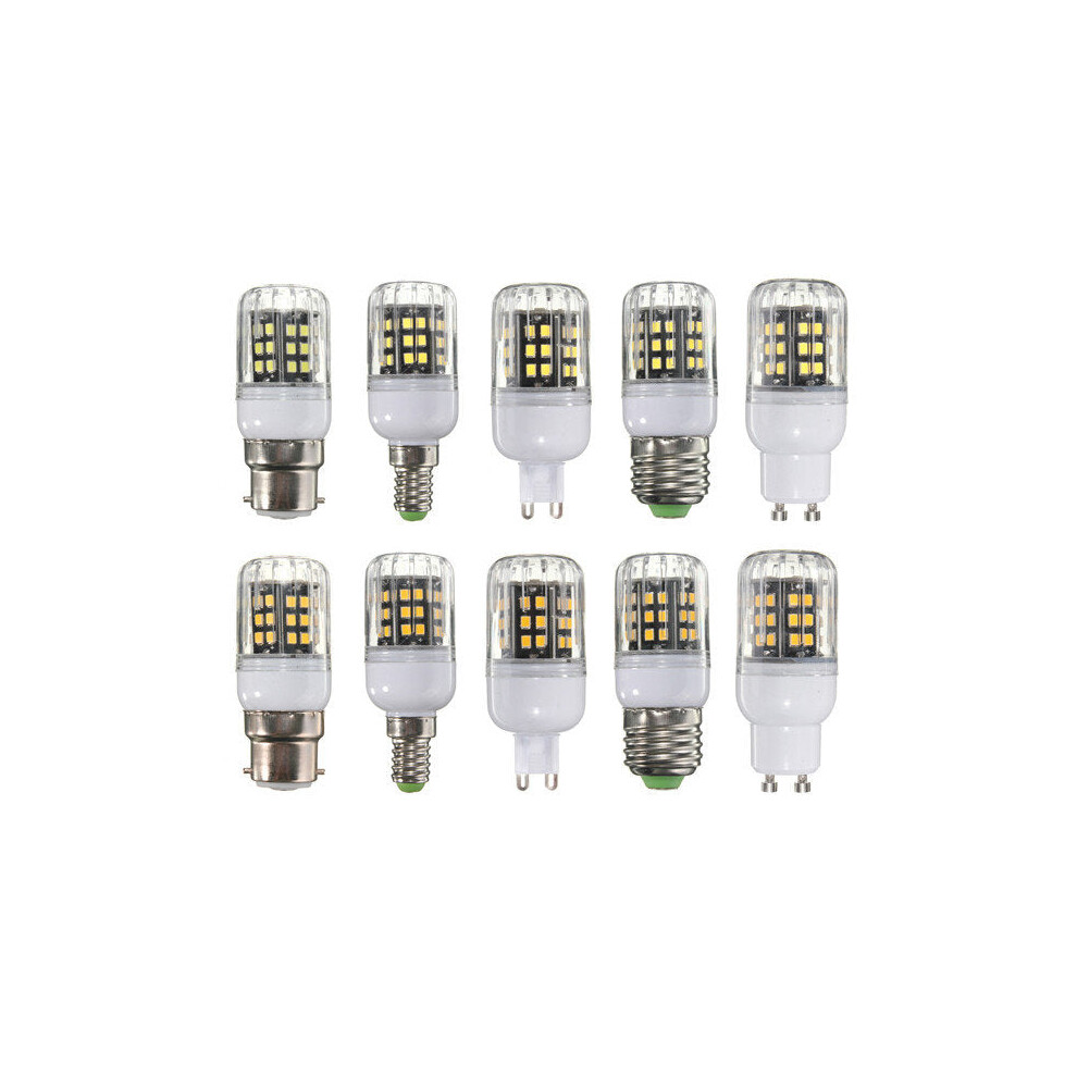 (Pure White, B22) E27/E14/B22/G9/GU10 10W 42 LED 2835 SMD Cover Corn Light Lamp Bulb AC 110