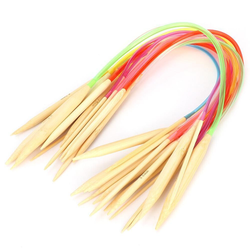 Multi Color Pipe Bleached Double Pointed Bamboo Annulus Knitting Sweater Needle (40cm15.7in)
