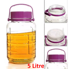 5 Litre Large Glass Preserve Beverage Food Juice Air tight Container Jar