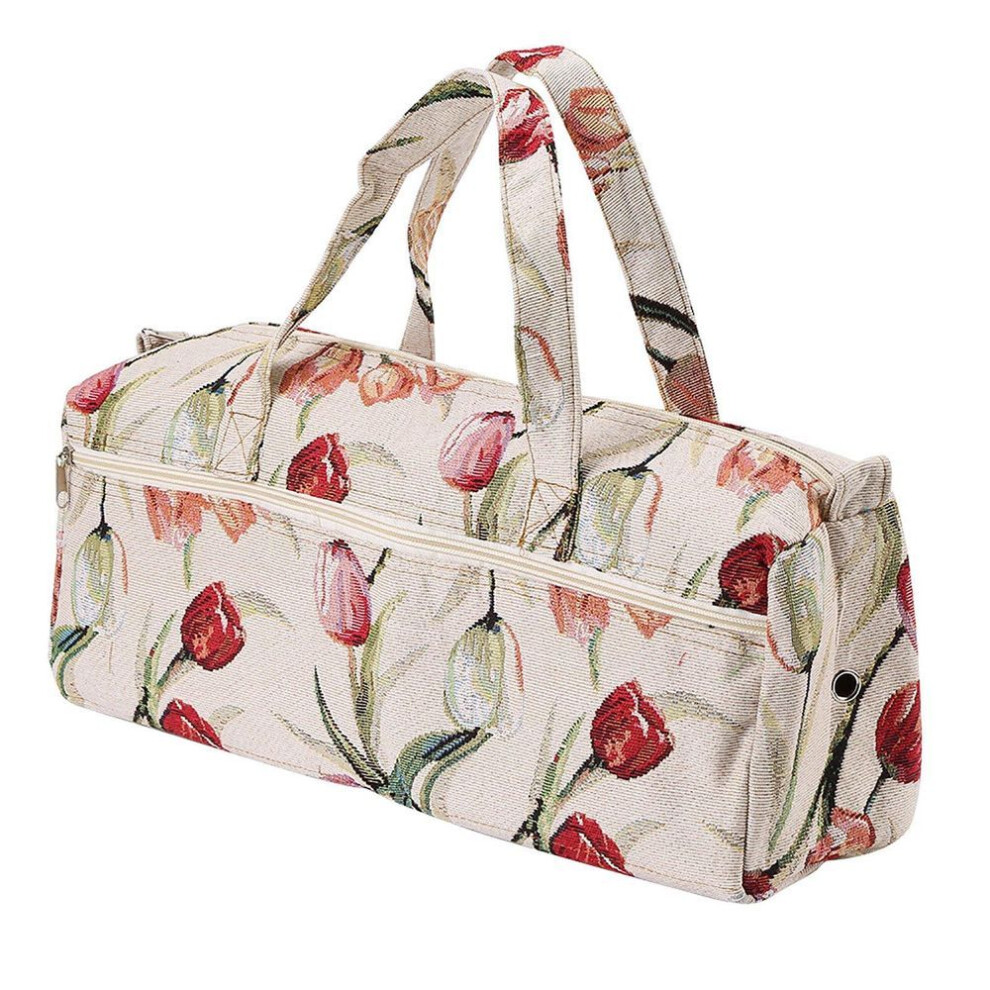 Household Fabric Crafts Knitting Needles Storage Sweater Woven Organizer Bag Rose