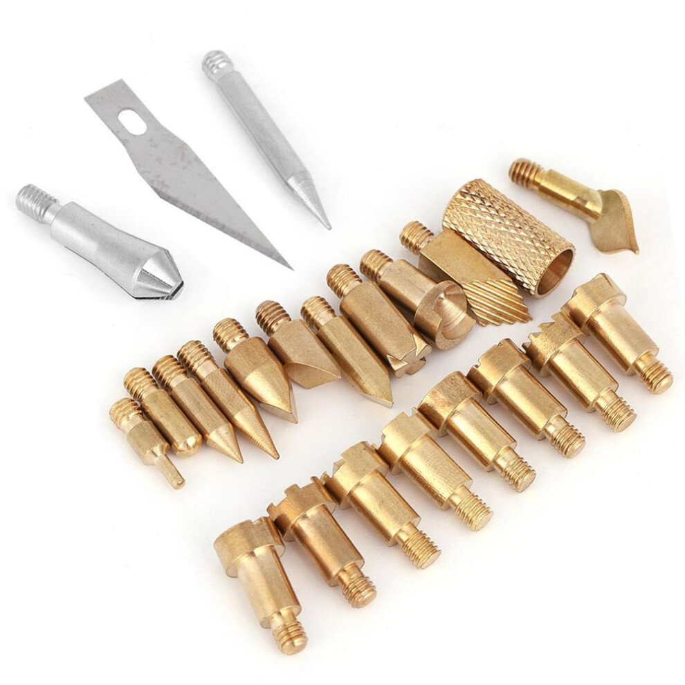 23pcs Craft Wood Burning Pen Tips Stencil Soldering Pyrography Working Carving
