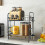 Brown-Black Mug Coffee Cup Organizer Holder Stand with 12 Hooks 8