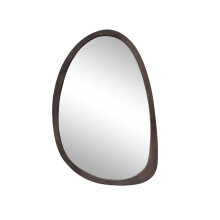 70x50cm Industrial Wall Irregular Hanging Mirror Black Walnut