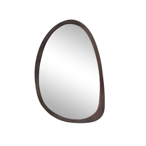70x50cm Industrial Wall Irregular Hanging Mirror Black Walnut