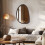 70x50cm Industrial Wall Irregular Hanging Mirror Black Walnut 8