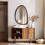 70x50cm Industrial Wall Irregular Hanging Mirror Black Walnut 9