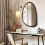 90x60cm Decorative Asymmetrical Wall Mirror Black Walnut 8