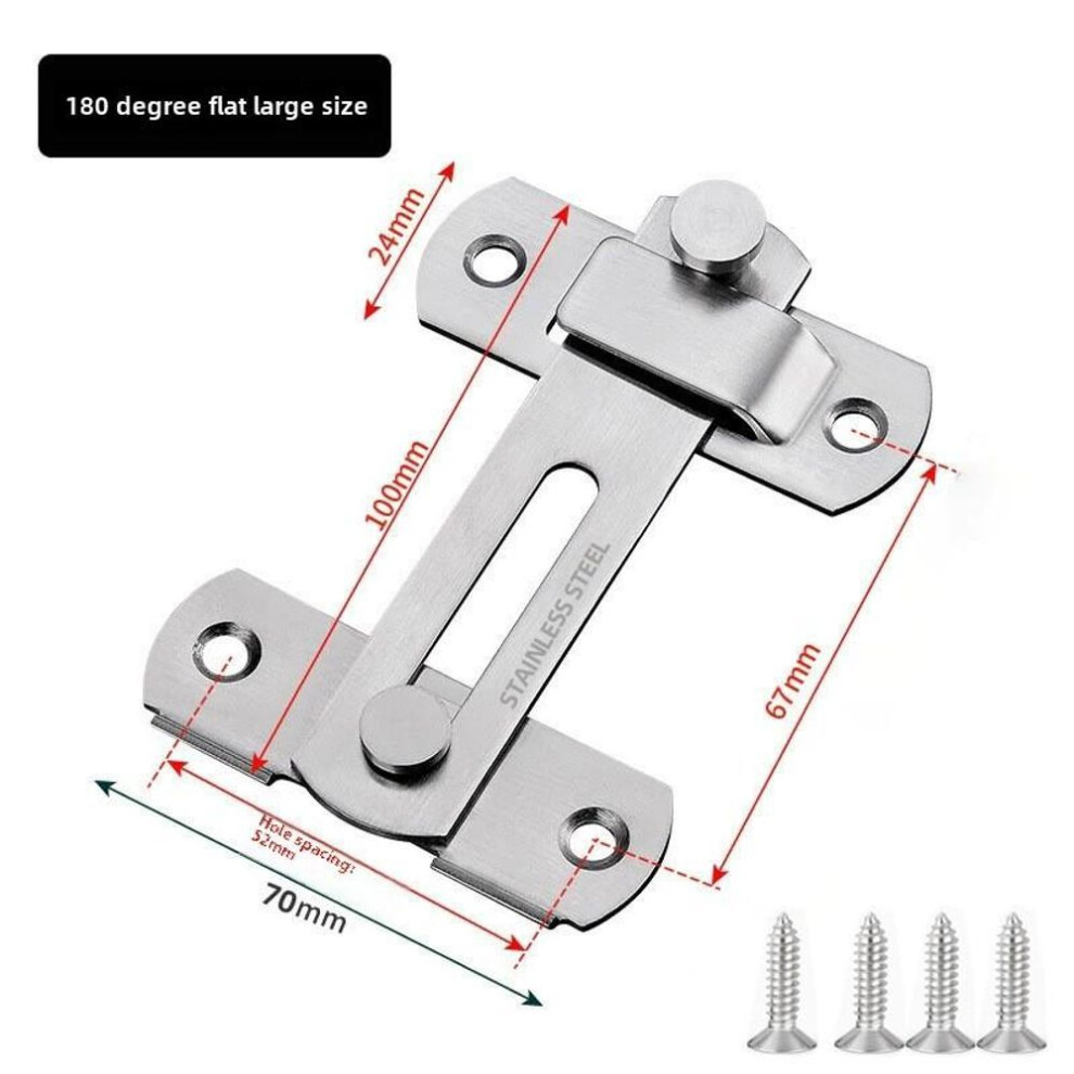 (silver, Large) Gate Latch Sliding Barn Door Latch For Locking Matte Black Stainless Steel Gate Latches Flip Latch Safety Door Bolt Latch Lock