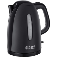 Russell Hobbs Textures Electric 1.7L Cordless Kettle (Fast Boil 3KW, Black premium plastic, matt & high gloss finish, R