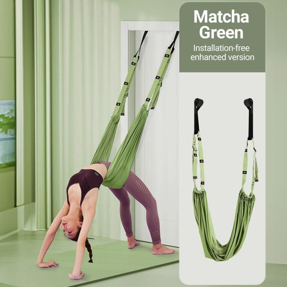 (green) Aerial Yoga Strap Pull Rope Woman Hammock Stretch Leg Splits Trainer Female Gym Belt Aerial Hammock Swing Stretching Inversion