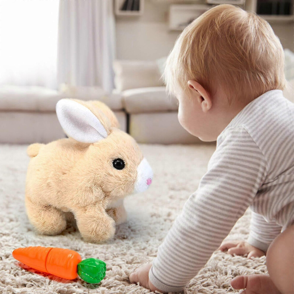 (YE) Bunny Toys Interactive Toys Bunnies Can Walk And Talk, Easter Plush Stuffed Bunny Toy Walking Rabbit Educational Toys For Kids, Hopping Ears With