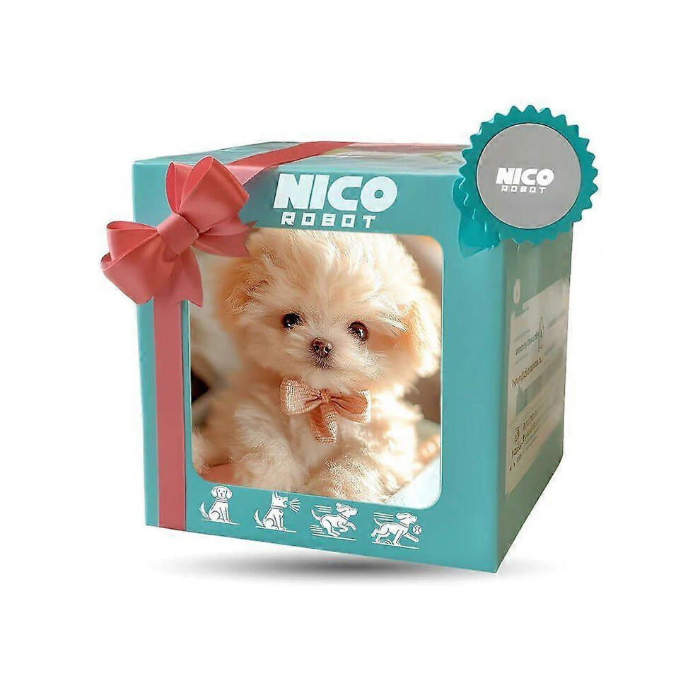 Nico Robot Dog Puppy - Realistic Interactive Plush Toy That Barks, Runs & Plays - Soft, Portable Puppy Companion