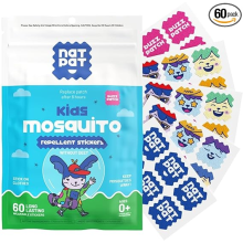 NATPAT Buzz Patch Mosquito Patch Stickers for Kids (60 Pack) - The Original All Natural Citronella Essential Oil Insect Patch,