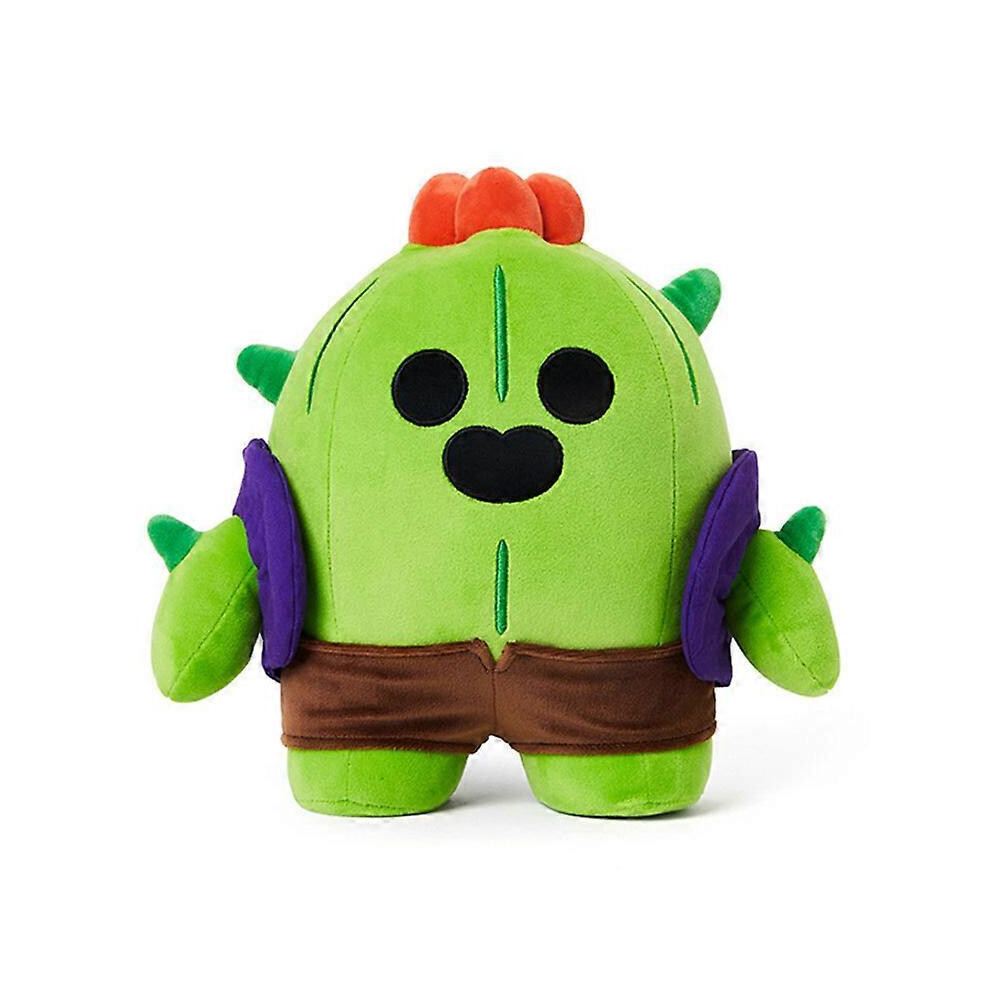 (17-25cm, Spike) Suitable for Cartoon Brawl Spike Doll Plush Leon Doll Hero Toy Hand Figure Game Gift